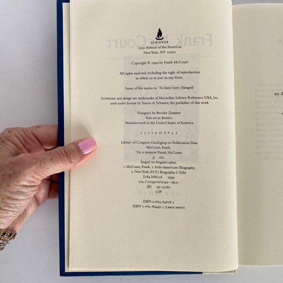 Frank McCourt Tis A Memoir of Life in America Hardcover Book 1999 Scribner - Picture 9 of 13